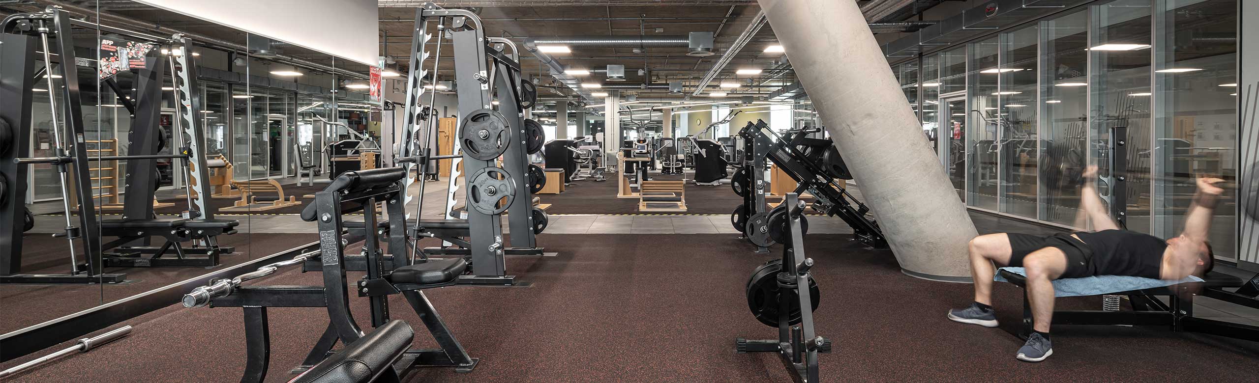 free weights flooring, gym area